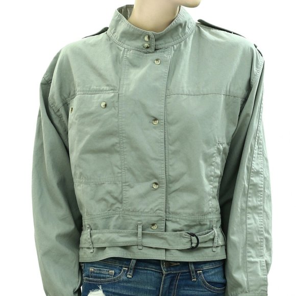 Etoile Isabel Marant Zonca Jacket Cotton Overall Utility Green M New - Picture 8 of 11